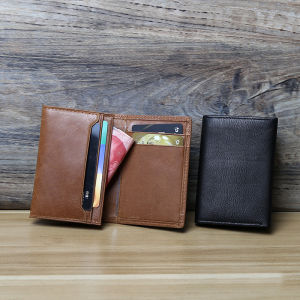 Real Leather Card Holder Purse Mens VIP Credit Cards Wallet Slim Business Nametag ID Cards Keys Earphone Storage Small Bags