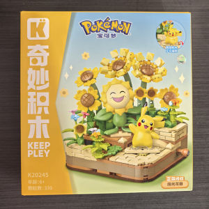 Keeppley Anime Cartoon Pokemon Toys Pikachu Piplup Jigglypuff Hot Air Balloon Building Block Assemble Model  Kids Birthday Gift