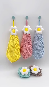 Khăn Lau Tay Nhà Bếp Nhà Tắm Treo Tường Siêu Thấm Hình Hoa Cúc Dễ Thương LILA KHANLAU23