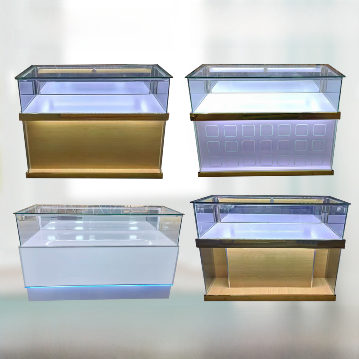 New 5G Wooden Texture Mobile Phone Counter Jewelry Cabinet Premium Display Case Mobile Phone Retail Store Counter Showcase