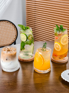 Cocktail Glass Juice Cup Fruit Tea Cup Crescent Style Cup Mojito Cup Creative Glass Wine Glass Lead-Free Glass Restaurant