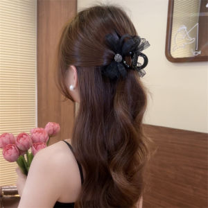 Elegant Black Lace Butterfly Knot Hair Clip Womens New 2025 Half Updo Hair Accessories Stylish Hair Decorations