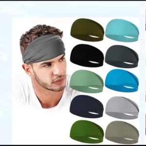 R.joy - Bandana Pria dan Wanita Olahraga Elastis Hair Band Sport Yoga Running Solid Color Fitness Sweat Absorbent HeadBand