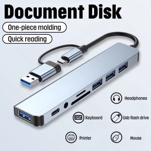 USB C Hub to USB 3.0 2.0 Type C PD Charging Dock High Speed Data Transfer for MacBook iPad Samsung S10 Mouse Keyboard U Disk HUB