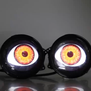 2pcs Lampu Depan Mobil 3 inci 6 mode Devils Eye LED Mobil Lampu Dinamis dengan remote control Mata Lensa Dekoratif Lampu Depan 12V