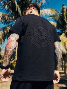 เสื้อยืดคอกลมแขนสั้นลายตัวอักษรยูนิเซ็กซ์สไตล์อเมริกัน ทรงหลวม ระบายอากาศได้ดี ป้องกันแบคทีเรีย สำหรับผู้ชาย