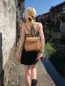 Elegant Dual Strap Kelly Bag Ladies Lightweight Luxury Handbag Soft PU Leather Contrast Carrying Dual Strap Korean Style Bag