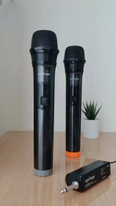 Mic Wireless Murah Isi 2 Mic Wireless Original Advance MIC 201 Double MikrofonTanpa Kabel Profesional TOKO SINAR AUDIO