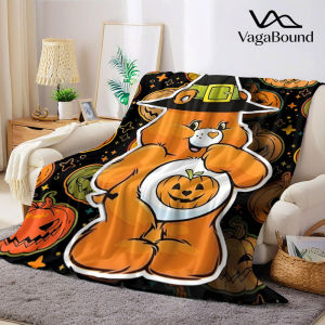 Halloween C-Care-s B-Bears Flannel Blanket Perfect for Sofa Office Bed Travel Sleep Read Relax Camping four season use