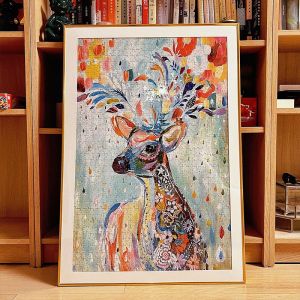 1000 Piece Puzzle Frame Mounted Happiness Moments 70*50cm 300 Piece 500 Picture Frame Display Wall Hanging Simple Modern Rectangle