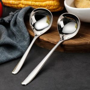 1PCS Stainless Steel Soup Spoon Ergonomic Handle Deep Bowl Design Kitchen Utensil for Home Cooking