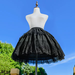 Black Princess Lolita Skirt Support Vest Fishbone Structure Daily Dress Violent Support A-Line Midi Skirt Womens Fashion