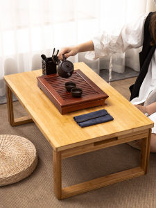 โต๊ะชาพับขนาดเล็กสไตล์ญี่ปุ่น โต๊ะชาไม้เนื้อแข็ง โต๊ะเล็กสำหรับใช้ในบ้าน โต๊ะชานอกบ้าน โต๊ะพับได้ โต๊ะรับแขก โต๊ะชาแบบนั่งพื้น