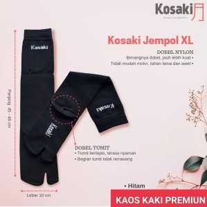 Kaos Kaki Muslimah Jempol Panjang Kaos Kaki Premium Dobel Tumit Dobel Nylon KOSAKI JEMPOL XL-Hitam