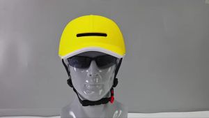 Adult bicycle helmet with led baseball cap design for outdoor cycling such as electric bikes skateboards and roller skates.