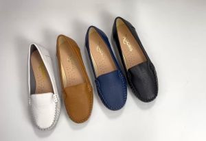 Giày Búp Bê  Mọi Đế Bệt Da Bò Thật DORIS  DR011- CÓ SIZE 40- CÓ BẢO HÀNH. Giày Búp Bê Màu Trắng Và Đen - Lazada