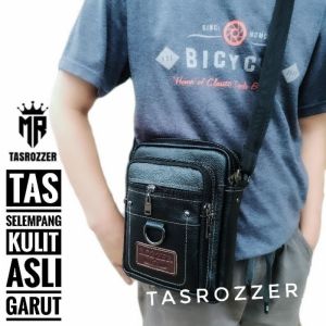 Tas selempang kulit sapi model ring tengah