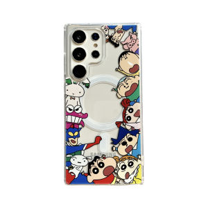 Creative Magnetic Star Crayon Phone Case Full Cover Protection for Samsung Galaxy S24 S23FE S25 Ultra Couples Stand Compatible