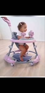 3-in-1 Baby Walker On Sale Multifunctional Foldable Easy To Store Anti-o-legged Baby Dining Chair Baby Walker Baby Stroller With Music And Toys Baby Walker Convert To Rocker With Pusher Floormat