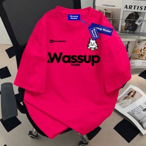 Áo Thun Cotton Tay Ngắn Mùa Hè Thường Ngày Thoải Mái in Họa Tiết Hoạt Hình Tay Lửng Rộng Rãi Đa Năng Cho Thanh Thiếu Niên