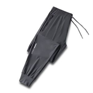 Ice Silk Quick Dry Pants Womens Summer Casual Loose Trousers Outdoor Running Sports Long Trousers High Waist Straight Leg