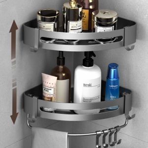 MOSHANG | No-Drill Corner Bathroom Storage Shelf