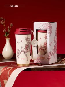 CAROTE | Ceramic Lined Red Thermos Cup