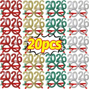 Dizoey 20Pcs 2026 Năm Mới Kính giáng sinh Cho Xmas Kỳ Nghỉ Vui Sáng Tạo Kính Mắt Kính đeo mắt Nhà dụng cụ trang trí tiệc Quà Tặng
