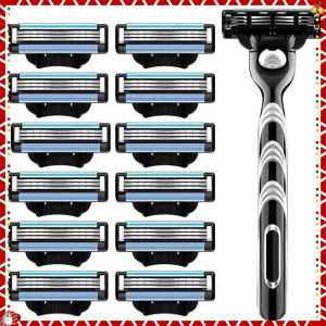 พร้อมส่ง 24ชม มีดโกน มีดโกนหนวด แบบ 3 ใบมีด พร้อมใบมีดโกน 12 ชุด แข็งแรง มั่นใจได้ในทุกการโกน COD