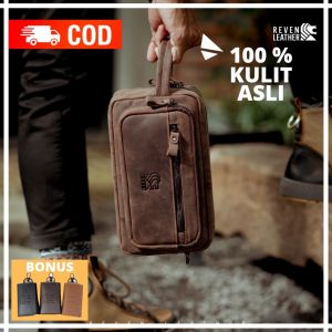 Tas Kulit Handbag Pouch Pria Clutch Pria Tas Tangan Pria Wanita Reven Nakula Crazy Horse Kulit Sapi Premium Quality