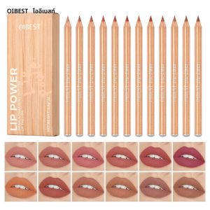 ดินสอเขียนขอบปาก QIBEST 12 ชิ้น/ชุด เนื้อแมทท์ ติดทนนาน สีชัด ไม่หลุดง่าย เนื้อกำมะหยี่