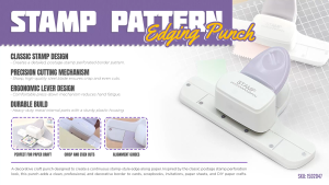 Printing View - Postage Stamp Pattern Edging Punch - 32mm | For 80–350gsm Paper