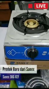 SANEX Kompor Gas 1 Tungku SKG - 821 Api lebih Besar Burner Kuningan 3 Dimensi