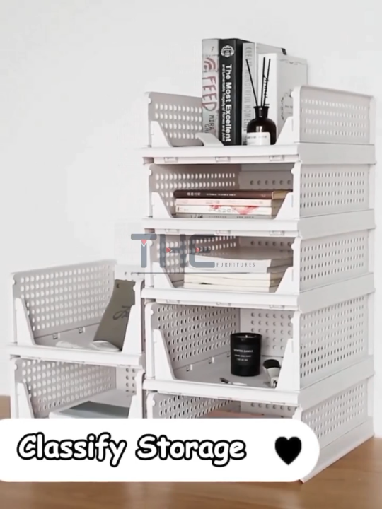 Life Code Foldable Storage Rack THE Foldable Clothes Drawer Rack Stackable Layered Partition Storage ...