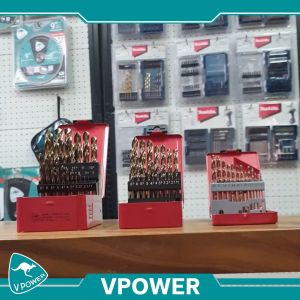 VPOWER ดอกสว่านเจาะสแตนเลส 13 19 25 ตัวชุด HSS-Cobalt ก้านกลม (สินค้ามีตัวเลือก)