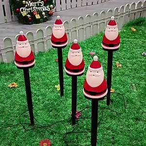 Đèn LED Năng Lượng Mặt Trời Chống Thấm Nước Ông Già Noel Đèn Trang Trí Ngoài Trời Xmas Đèn Đường Đi Ánh Sáng Ấm Áp Đèn Sân Vườn Năng Lượng Mặt Trời ABS Tự Chứa