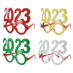 YESPERY 2024 New Year Glitter Glasses Merry Christmas Decorations Christmas Party Decor Adult Children Eyeglass Frame