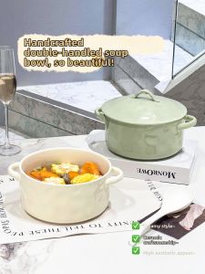 XIAOHUANGLU | Large Dual-handled Soup Bowl With Lid