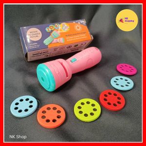 ไฟฉายมินิ ของเล่นไฟฉาย ไฟฉายมือถือ โปรเจคเตอร์ต้นการศึกษาพ่อแม่และลูกปฏิสัมพันธ์เกมสัตว์ผลไม้รูปแบบของเล่น