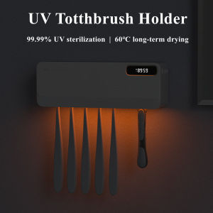 Smart UV Toothbrush Sterilizer With Air-Drying UV Sanitizer Electric Toothbrush Holder Wall Mounted Bathroom Organizer Without Drilling