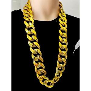 ZHENG FU | Hiphop Stylish Thick Plastic Fake Gold Necklace