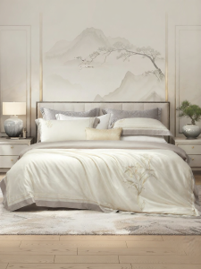 Boyang Home Textile | Chic Chinese Style Long Staple Cotton Embroidered Bedding Set