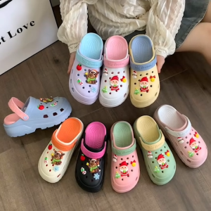 รองเท้าหัวโต รองเท้าแตะ รองเท้าแบบสวม แถมตัวติด สีพาสเทลทูโทน ไซส์เดี่ยว พร้อมส่งในไทย