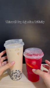 Thinwall Cup Injection Tebal 12oz 380ml / 14oz 400ml / 16oz 500ml / 24oz 700ml n Tutup Sambung Plastik Bening Pack Medan