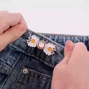 5Pcs Pant Waist Tightener Detachable Daisy Flower Jeans Tightening Waistband Buckle High Quality Jeans Clothes Pant Adjust Tool