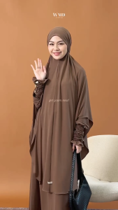 Hafiza Abaya French Khimar Set (2in1 Abaya Free French Khimar) Gamis Syari Umroh Haji - WMD Fashion