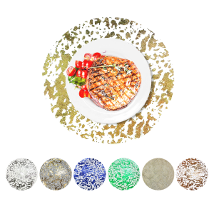 Leeseph Disposable Gold Placemats Multiple Colors 13 Inch Gold Foil Mesh Mats Dining Table Decoration for Christmas Gatherings