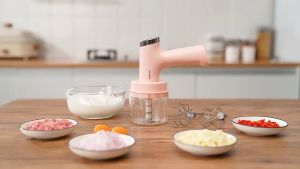 🔥Msia Stock🔥 电动打蛋器2in1 Wireless egg beater Hand Mixer Garlic Chopper Processor Baking Food Blender Meat Grinder