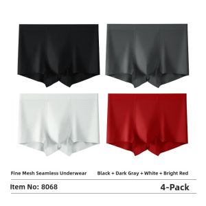 miiow | Mens Ice Silk Seamless Underwear Antibacterial Mesh Briefs Summer Breathable Comfortable Short Pants Mid Waist Design