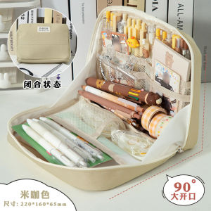 Grade Three Class Two Pencil Case Large Capacity for Girls Ins Japanese Style Stationery Box Girls Primary School Students Sixth Grade Junior High School Students K Large Opening Pencil Case Student Stationery Canvas Bag Multifunctional Pencil Case